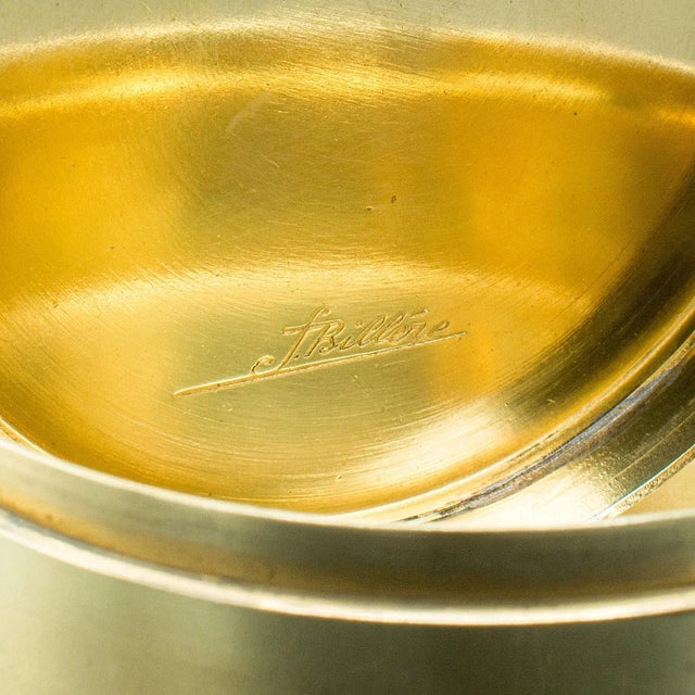 Brass 1930s Vintage Sugared Treats Dish, French, Brass, Glass, Small Pot, Butterfly Decor For Sale - Image 8 of 9