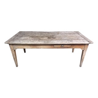 French Normandy Scrub Top Kitchen Dining Table, 1850 For Sale