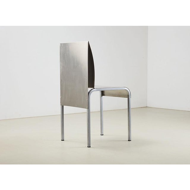 Vintage Belgian Dining Set in Aluminum and Steel, 1990s, Set of 9 For Sale - Image 15 of 16