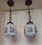 Antique German Art Nouveau Pendants with Opaque White Glass Shades, Japanese Motifs and Brass Mounts, 1900s, Set of 2 For Sale - Image 6 of 9