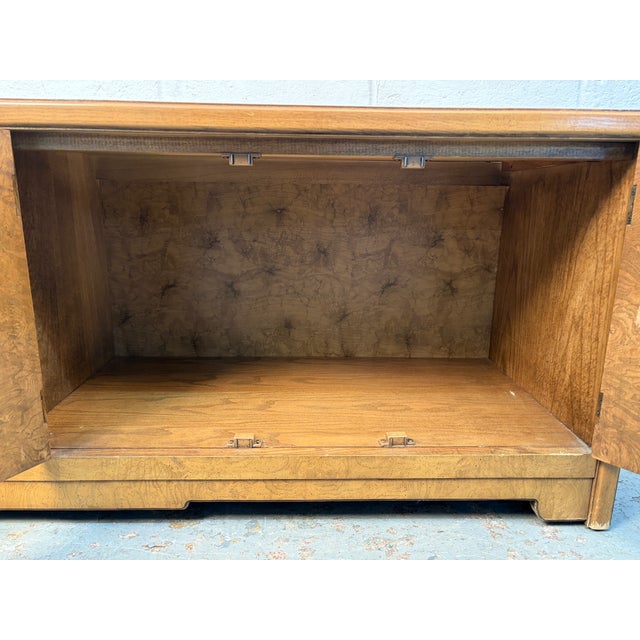 Mid 20th Century Modern Burl and Brass Credenza by Thomasville For Sale - Image 9 of 12