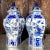 Vintage Asian Blue and White Urns - a Pair For Sale - Image 9 of 9