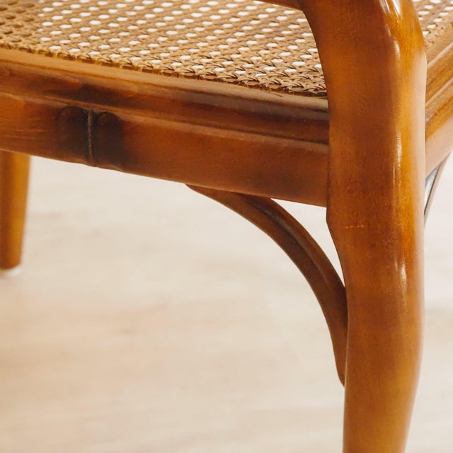 Vintage Faux Bamboo Armchair with Viennese Wickerwork, 1970 For Sale - Image 10 of 15