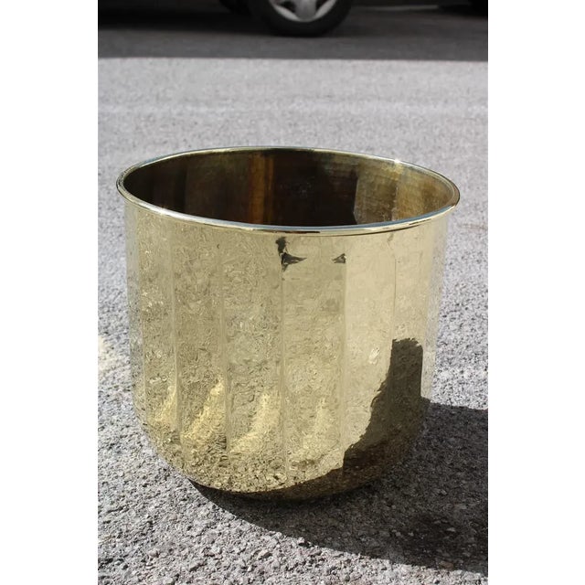Italian Hammered Brass Vase Cover, 1970s For Sale - Image 4 of 6