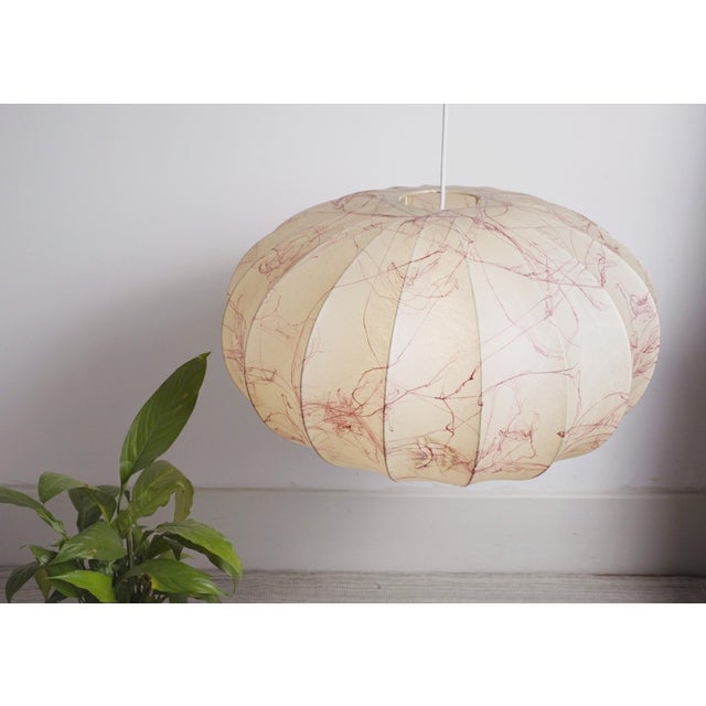 Mid-Century Modern Italian Coccoon Pendant Lampshade in Resin, 1960s For Sale - Image 9 of 18