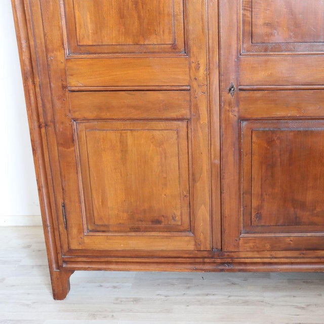 19th Century Antique Wardrobe in Poplar Wood, Early 1800s For Sale - Image 5 of 18
