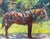 Contemporary "Half Hitched" ~ Lorie Batson, Original Oil Painting. Portrait of an Amish Horse Stands in a Colorful Summer Background For Sale - Image 3 of 12
