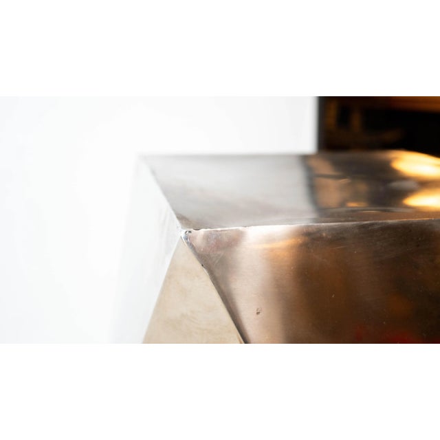Late 20th Century Modernist Geometric 'Origami' Metal Sculptural Pedestal For Sale - Image 12 of 16