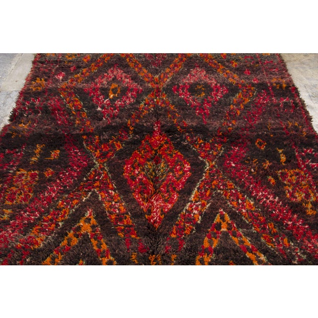 Rug & Kilim Vintage Moroccan Berber Rug in Dark Red & Orange by Rug & Kilim, 1950-1959 For Sale - Image 4 of 9