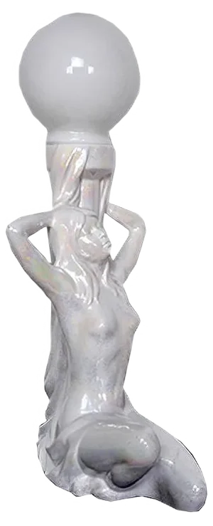 Woman Ceramic Lamp, France, 1970s