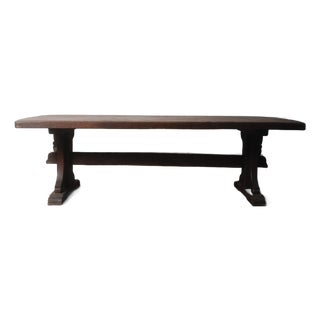 19th Century Rustic French Trestle Dining Table For Sale