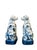 Pair Vintage Wong Lee Blue & White Porcelain Staffordshire Dog Figurines – Wl 1895 Hand-Painted Floral Mantel Dogs Bookends For Sale - Image 10 of 14