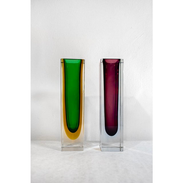 Sommerso Vases in Murano Glass by Flavio Poli, 1970s, Set of 2 For Sale - Image 7 of 7