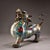 This striking sculpture depicts a mythical beast, likely a Pixiu or winged lion, a traditional symbol of wealth and...
