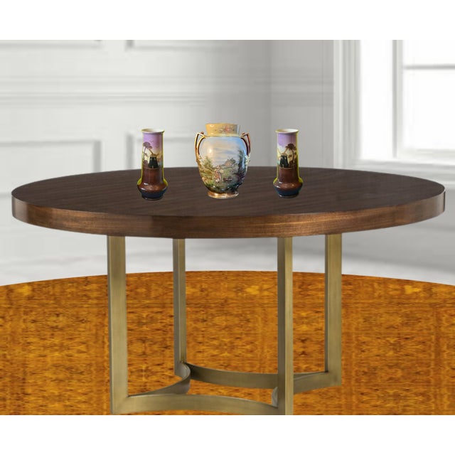 Ceramic Antique Porcelain Floral and Windmill Vases Set of 3 For Sale - Image 7 of 18