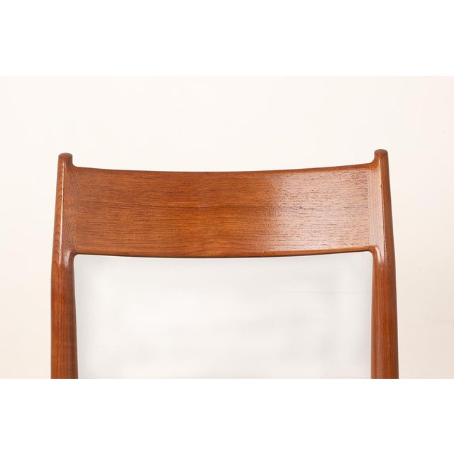 1960s Danish Model 418 Chairs in Teak and Skai by Arne Vodder for Sibast, 1960s, Set of 12 For Sale - Image 5 of 18