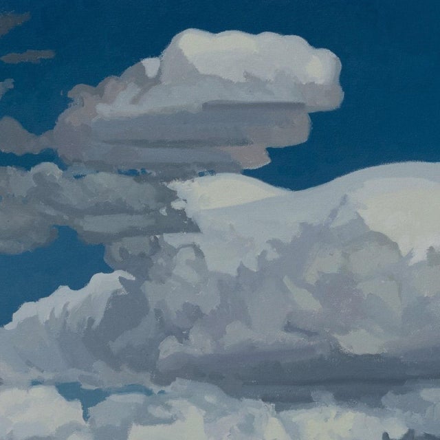 2020s Gathering Form by Michael Magrin | Oil on Canvas Landscape With Towering Cumulus Clouds For Sale - Image 5 of 14