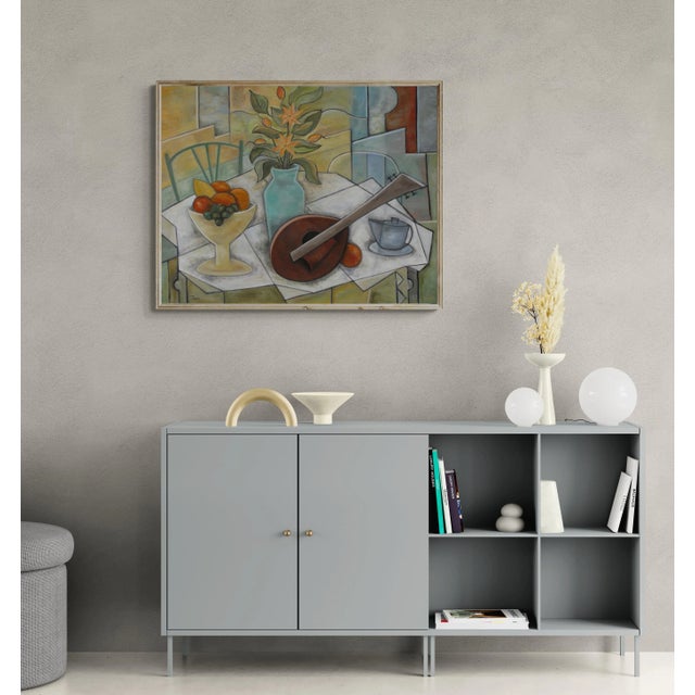 "La Merienda"/Cubist Oil Still-Life/ by Trish Toro, Framed For Sale - Image 13 of 13