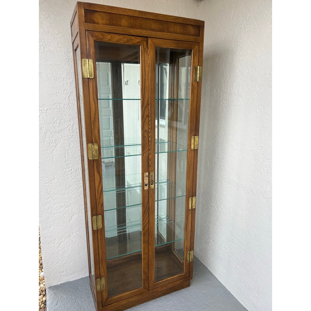 1980s Henredon Scene One Oak Lighted Curio Cabinet For Sale In Naples, FL - Image 6 of 12