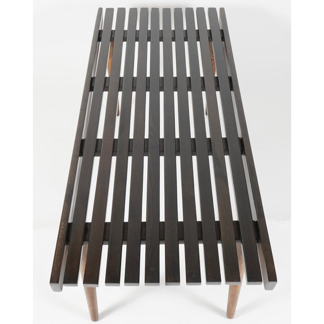 Mid-Century Modern Mid Century Modern Walnut Slatted Table/Bench in the Style of George Nelson For Sale - Image 3 of 10