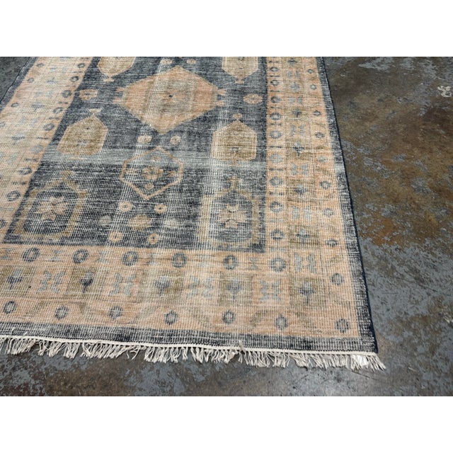 6ft × 9ft 3in Cb2 Aracati Navy Blue Wool Area Rug For Sale - Image 11 of 12