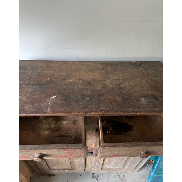 Handmade Antique Cabinet Cupboard with Drawers & Door Carvings, With Doors, Hand Forged Hinges, Hand Forged Nails, Raw...