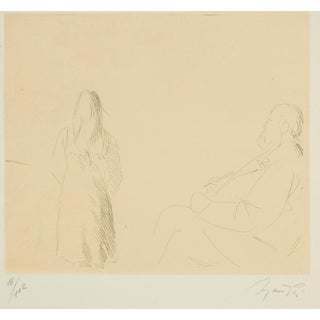 Giacomo Manzú, Painter and Model, 16/102, 1960s, Etching For Sale