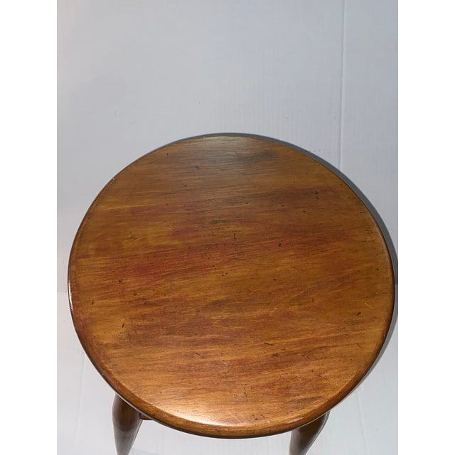 Vintage "Modern Design Stool,rustic , Minimalist Artisan-Crafted Wooden Stool. A Simple Wooden Stool With Tapered Legs and a Round Seat. For Sale - Image 11 of 12