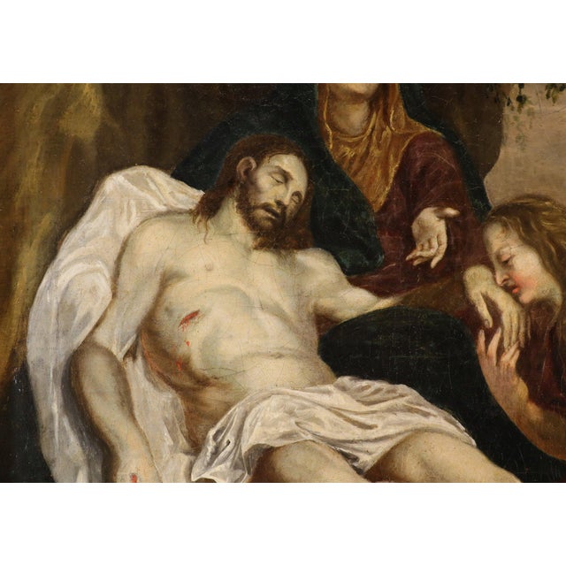 Follower of Anthoon Van Dyck, Lamentation of Christ, 1720, Oil on Canvas, Framed For Sale - Image 9 of 14