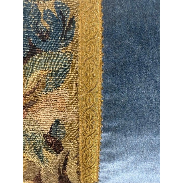 French Pair of Pillows With 18th Century French Tapestry Panels by Melissa Levinson For Sale - Image 3 of 12