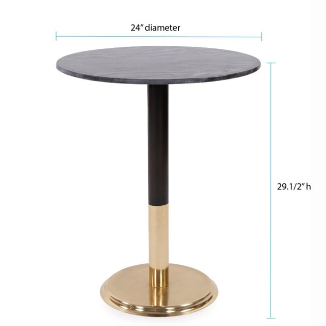 Kenneth Ludwig Chicago Kenneth Ludwig Chicago Micca Black Marble Bistro Table For Sale - Image 4 of 5
