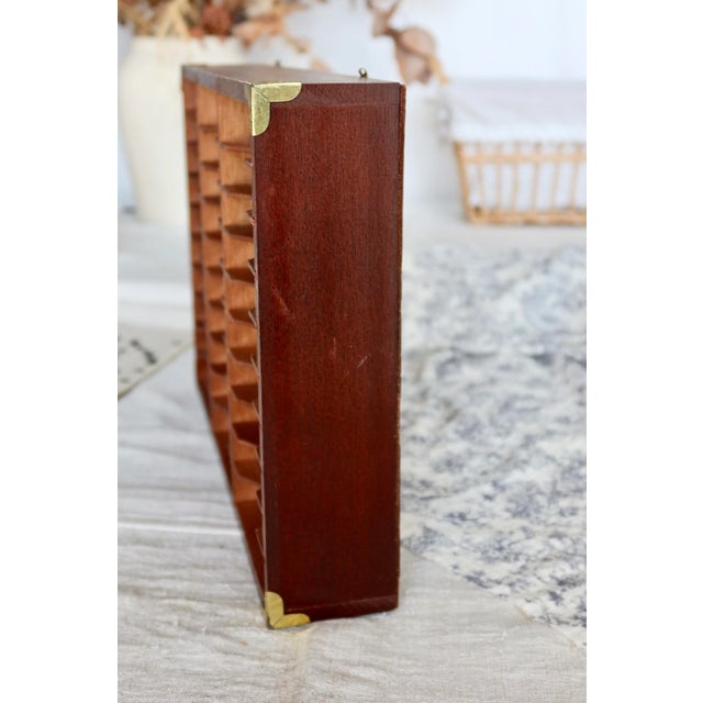 Wood Vintage Wall Shelf in Wood and Gold Metal, 1980s For Sale - Image 7 of 8