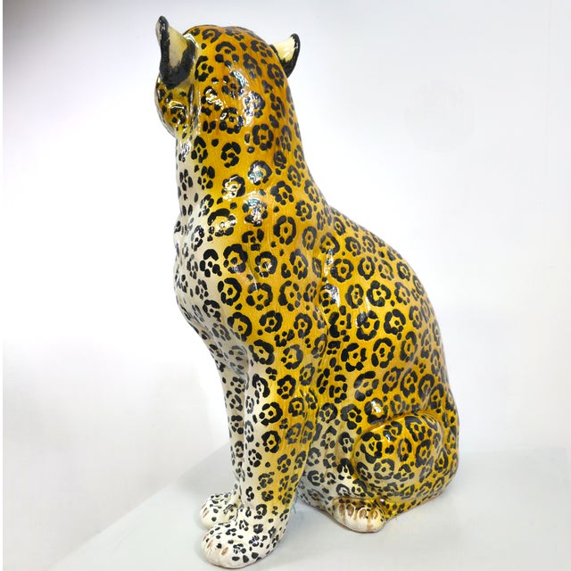 Black Leopard Statue Terracotta 60's Italian Design Handwork, 1960s, Terracotta For Sale - Image 8 of 8