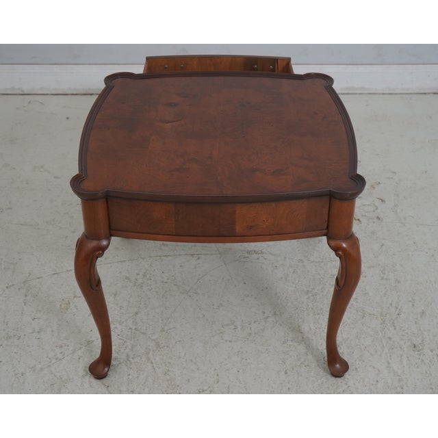 1980s Pair Hekman George III Burl Walnut End Tables For Sale - Image 5 of 18