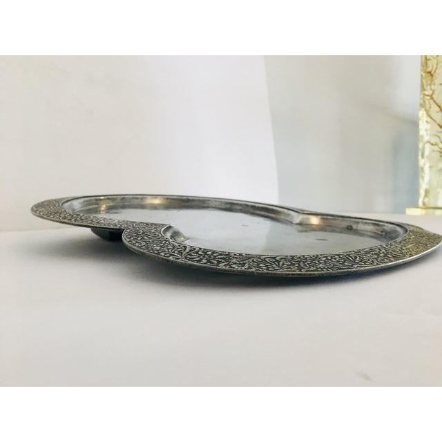 Meriden Silver Plate Co. Victorian Aesthetic Movement Silverplate Tray With Greenman Face by Meridian For Sale - Image 4 of 13