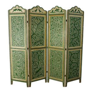 Vintage Mexican Hand painted Olinalá Screen Divider