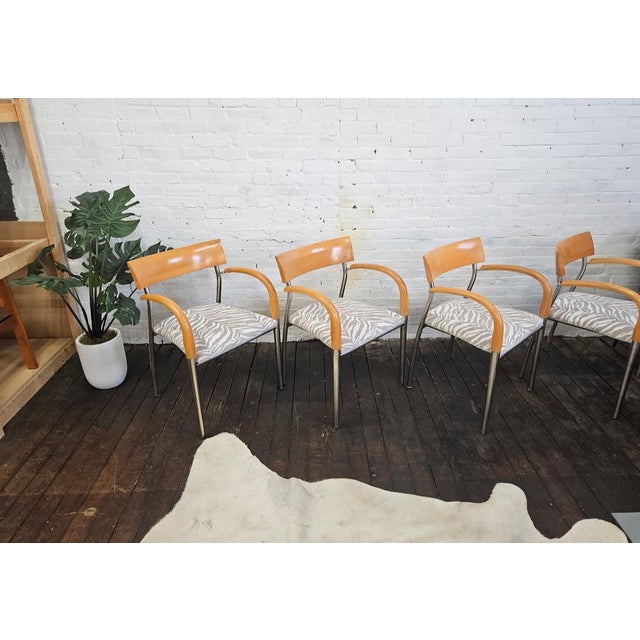 Set of 4 - Bernhardt Dining Chairs W/Zebra Fabric For Sale - Image 11 of 12