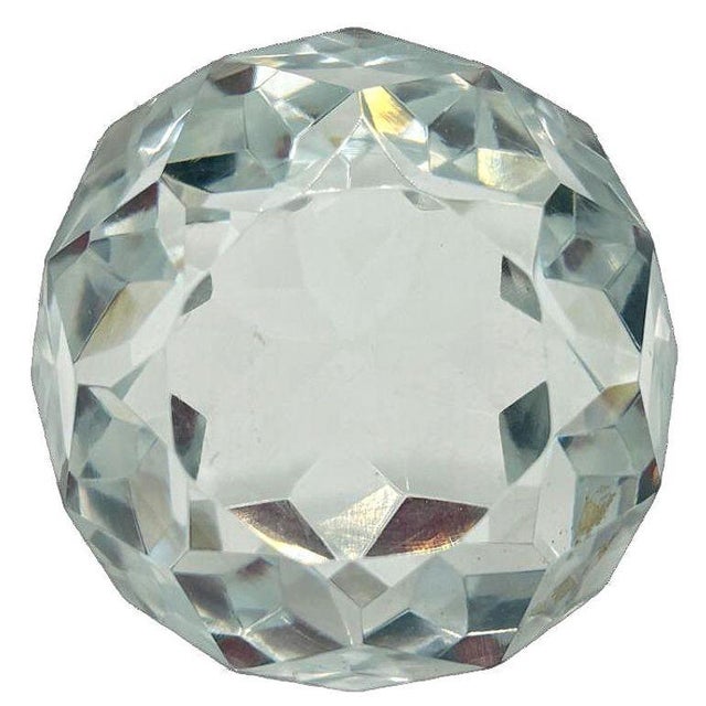 Mid-Century Modern Vintage Cut Crystal Ball Suncatcher Prism Paper Weight For Sale - Image 3 of 4