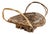 Vintage French Folk Art Adirondack Style Grapevine Gathering Basket With Double Handles, Mid-Century Rustic Market Basket 24” Wide For Sale
