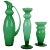 Green Glass from Orrefors, Sweden, Set of 3 For Sale