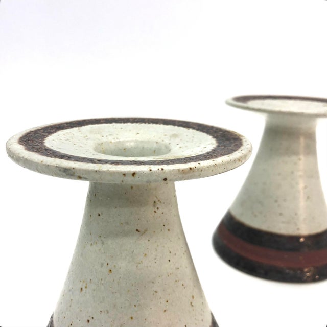 Mid-Century Modern Bruno Gambone Candlesticks, 1970s, Set of 2 For Sale - Image 3 of 8