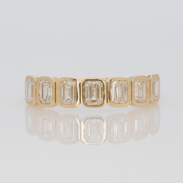 1Ct Lab Diamond Band Ring in Solid 14k Gold | Elegant Wedding Band, Size 6.75 For Sale - Image 4 of 8
