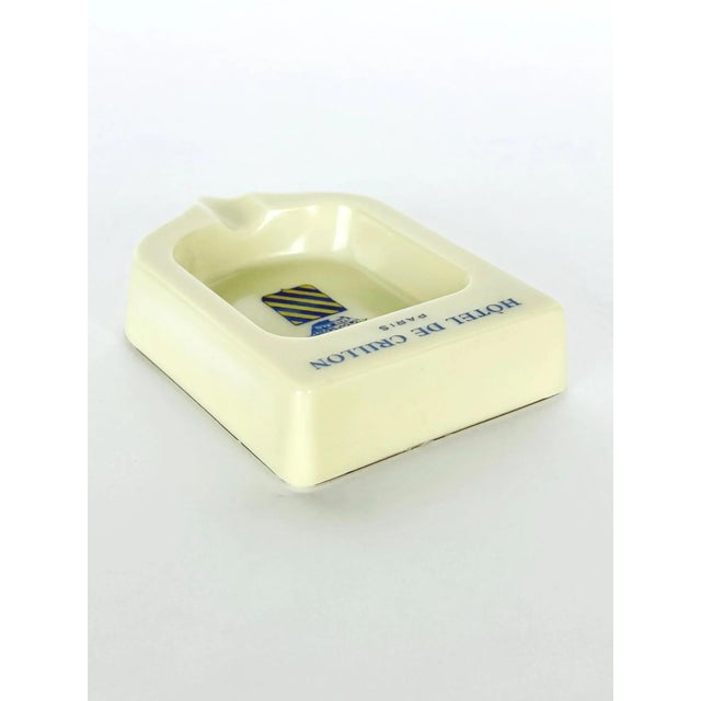 1970s Hôtel De Crillon Opalex Milk Glass Ashtray, Paris For Sale - Image 4 of 5
