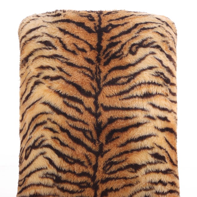 A French Lounge Chair With Faux Tiger Upholstery, 19th C. For Sale - Image 4 of 6