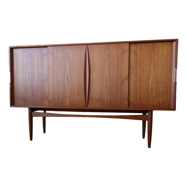 Danish Sideboard in Teak with Sliding Doors, 1960s For Sale