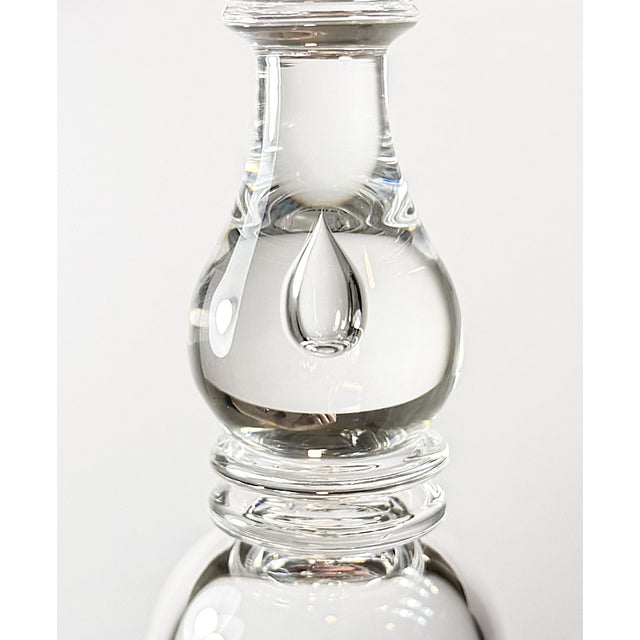 Glass Steuben Teardrop Candlesticks - Pair For Sale - Image 7 of 15