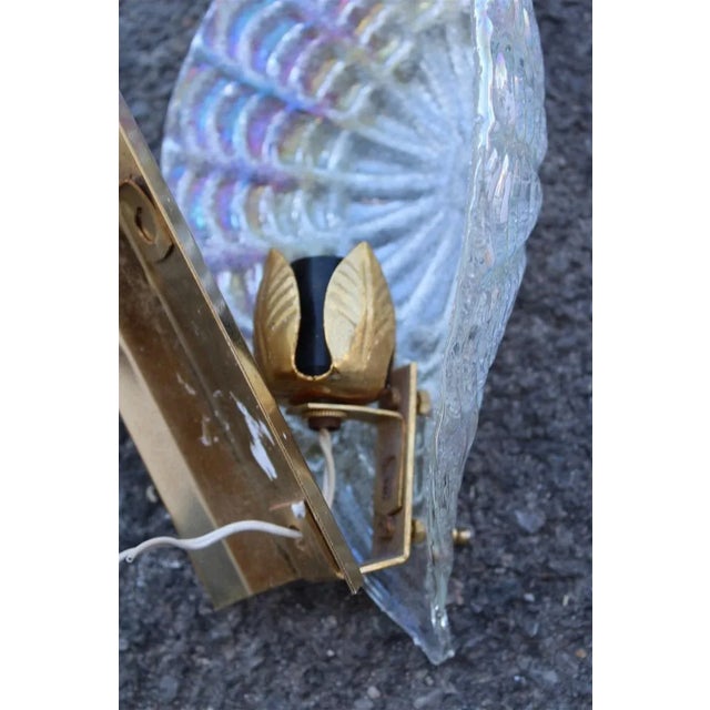 Iridescent Murano Glass Wall Lamps, Italy, 1970s, Set of 2 For Sale - Image 10 of 11