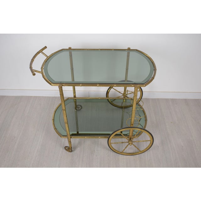 Brass and Glass Trolley, Italy, 1970s For Sale - Image 14 of 17