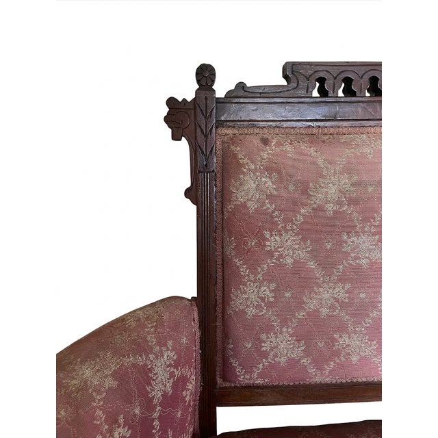 Antique Victorian Eastlake Settee (19th C.) For Sale - Image 4 of 6
