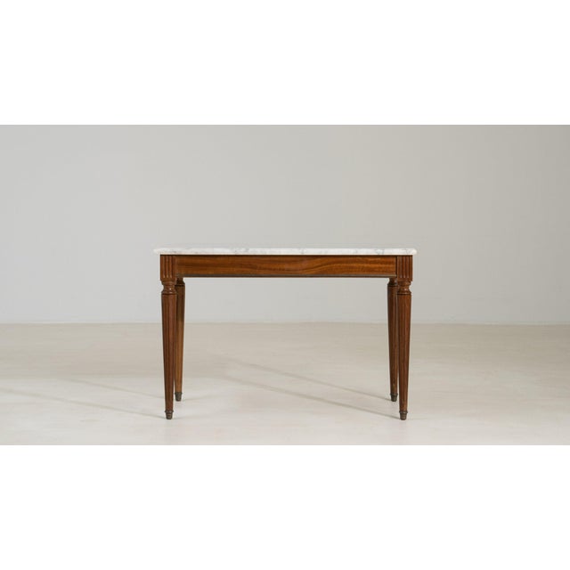 White Mid 20th Century France Louis XVI White Wood Coffee Table For Sale - Image 8 of 11